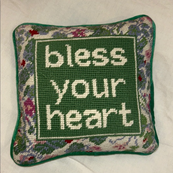 Furbish Studio Bless Your Heart Needlepoint Pillow - Picture 5 of 5